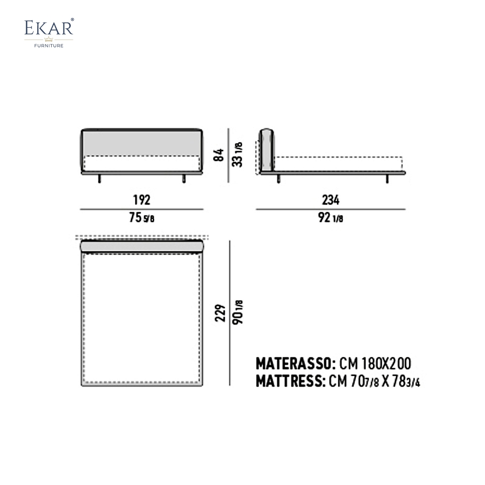 Modern Minimalist Upholstered Bed | Luxury Bedroom Furniture | EKAR FURNITURE