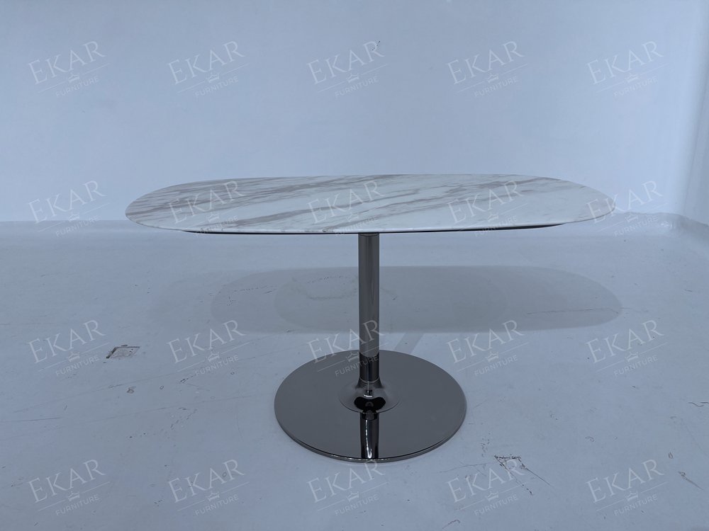 Polished Stainless Steel Spiral Coffee Table with Solid Steel Base