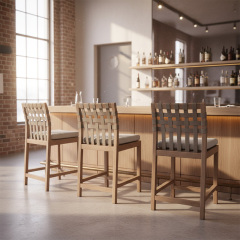 EKAR Horizon Modern Bar Stool | Luxury Woven Strap Counter Stool | EKAR FURNITURE Custom Seating