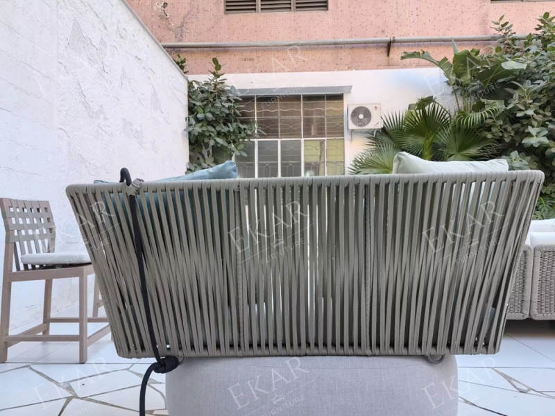 EKAR Horizon Floating Pavilion | Luxury Woven Outdoor Hanging Daybed | Custom Patio Furniture