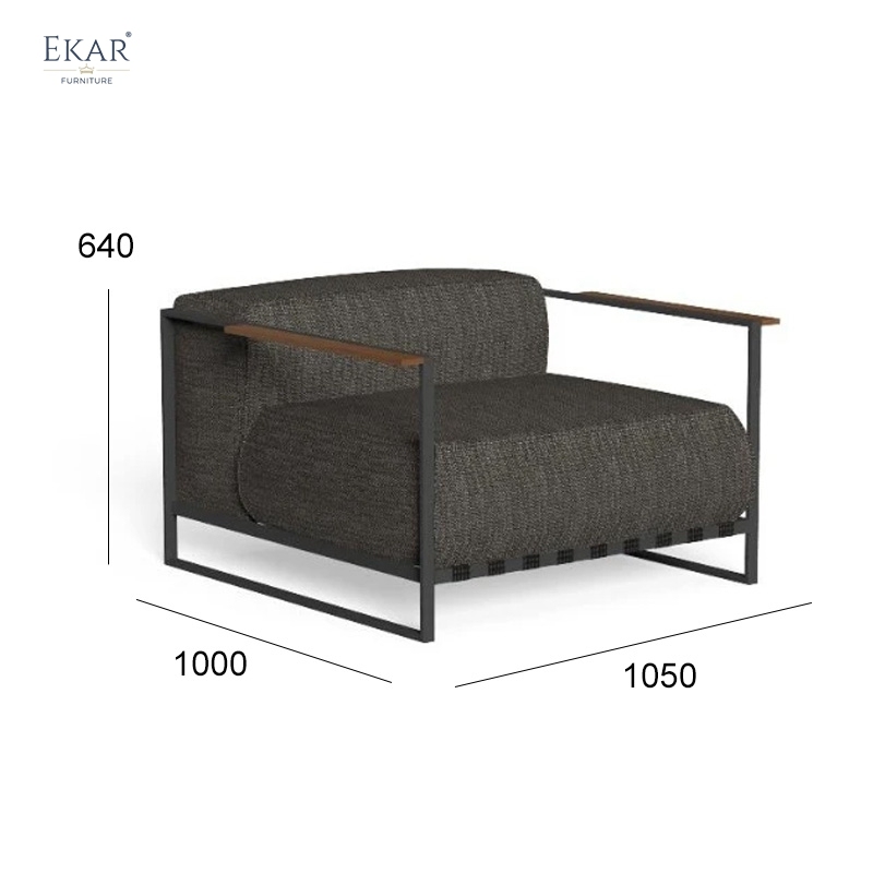 MERIDIAN Outdoor Lounge Chair | Modern Stainless Steel Patio Chair | EKAR FURNITURE