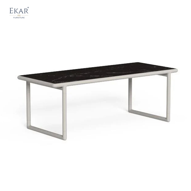 HAVEN Outdoor Coffee Table | Modern Stainless Steel Patio Table Customizable Top | EKAR FURNITURE