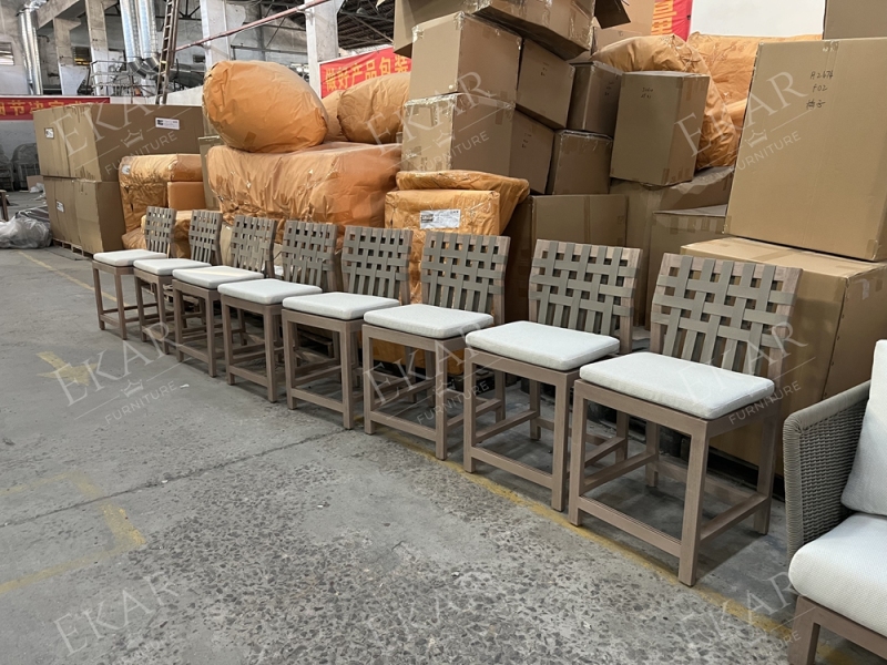 EKAR Horizon Modern Bar Stool | Luxury Woven Strap Counter Stool | EKAR FURNITURE Custom Seating