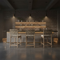 EKAR Horizon Modern Bar Stool | Luxury Woven Strap Counter Stool | EKAR FURNITURE Custom Seating