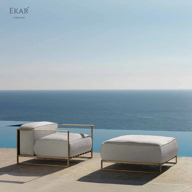 MERIDIAN Outdoor Lounge Chair | Modern Stainless Steel Patio Chair | EKAR FURNITURE