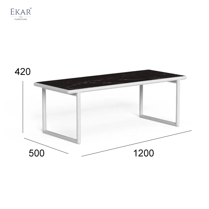 HAVEN Outdoor Coffee Table | Modern Stainless Steel Patio Table Customizable Top | EKAR FURNITURE