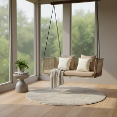 EKAR Horizon Floating Pavilion | Luxury Woven Outdoor Hanging Daybed | Custom Patio Furniture