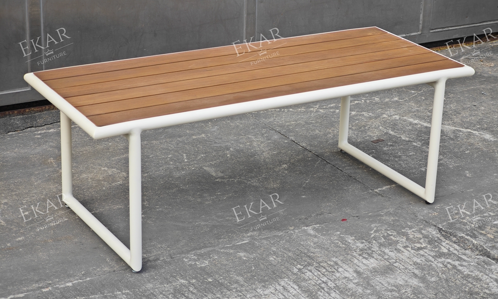 HAVEN Outdoor Coffee Table | Modern Stainless Steel Patio Table Customizable Top | EKAR FURNITURE