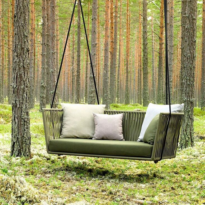 EKAR Horizon Floating Pavilion | Luxury Woven Outdoor Hanging Daybed | Custom Patio Furniture