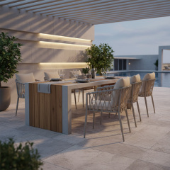 EKAR Riviera Modern Outdoor Dining Chair | Luxury Woven Patio Armchair | EKAR FURNITURE