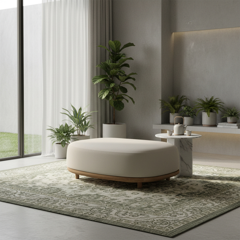 EKAR Horizon Cloud Outdoor Ottoman | Luxury Waterproof Patio Stool |