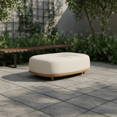 EKAR Horizon Cloud Outdoor Ottoman | Luxury Waterproof Patio Stool |