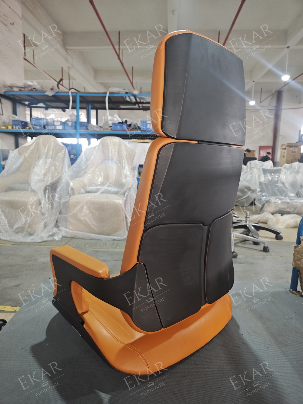 EKAR Vanguard Luxury Saffron Leather Executive Chair | Ergonomic Custom Office Seating |