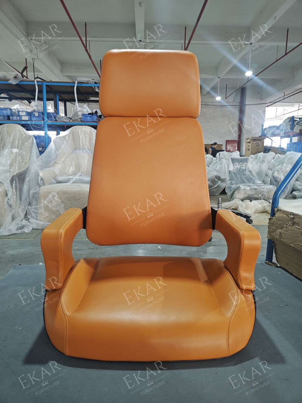EKAR Vanguard Luxury Saffron Leather Executive Chair | Ergonomic Custom Office Seating |