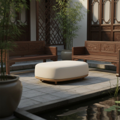EKAR Horizon Cloud Outdoor Ottoman | Luxury Waterproof Patio Stool |