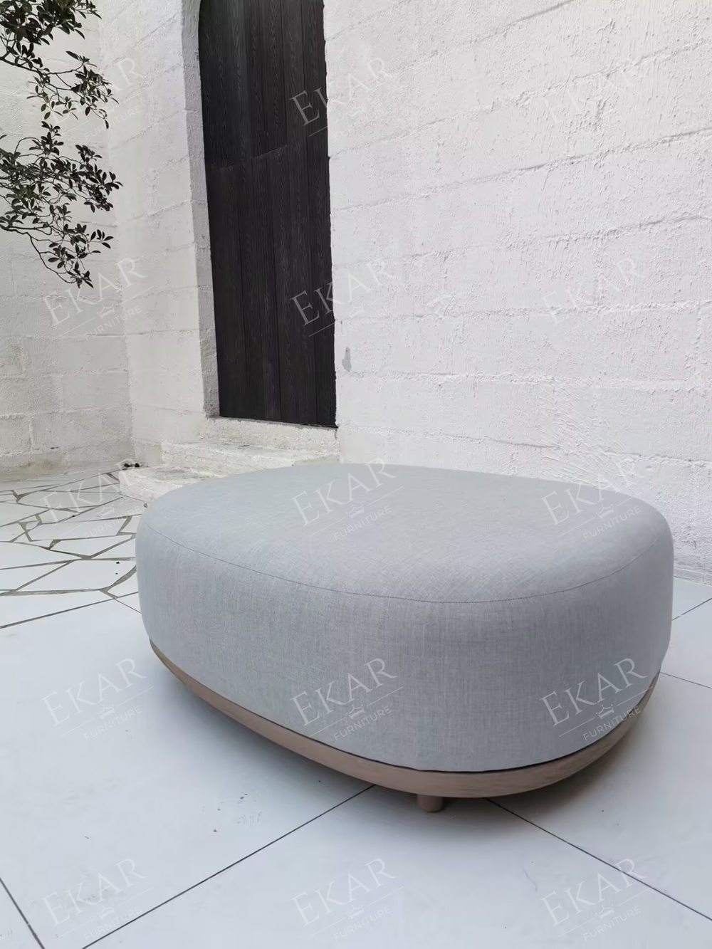 EKAR Horizon Cloud Outdoor Ottoman | Luxury Waterproof Patio Stool |