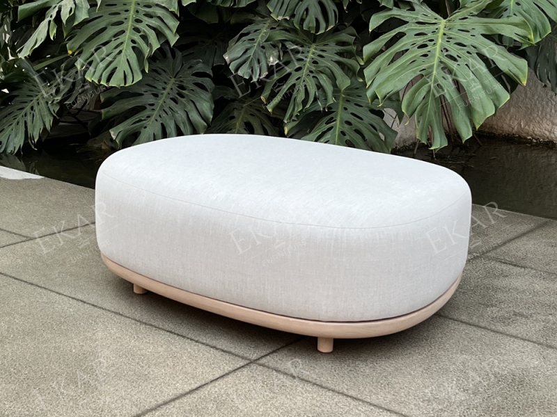 EKAR Horizon Cloud Outdoor Ottoman | Luxury Waterproof Patio Stool |