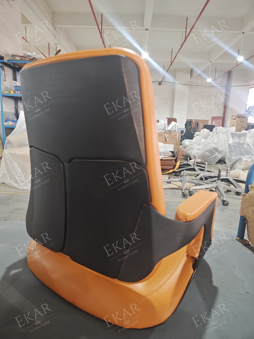 EKAR Vanguard Luxury Saffron Leather Executive Chair | Ergonomic Custom Office Seating |