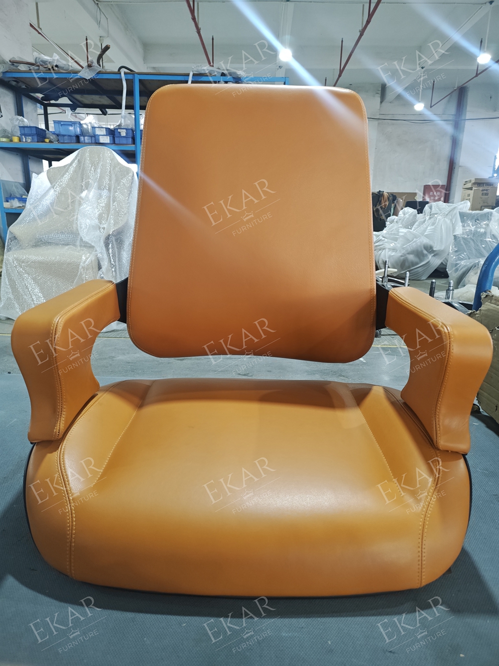 EKAR Vanguard Luxury Saffron Leather Executive Chair | Ergonomic Custom Office Seating |