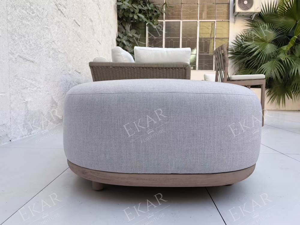 EKAR Horizon Cloud Outdoor Ottoman | Luxury Waterproof Patio Stool |