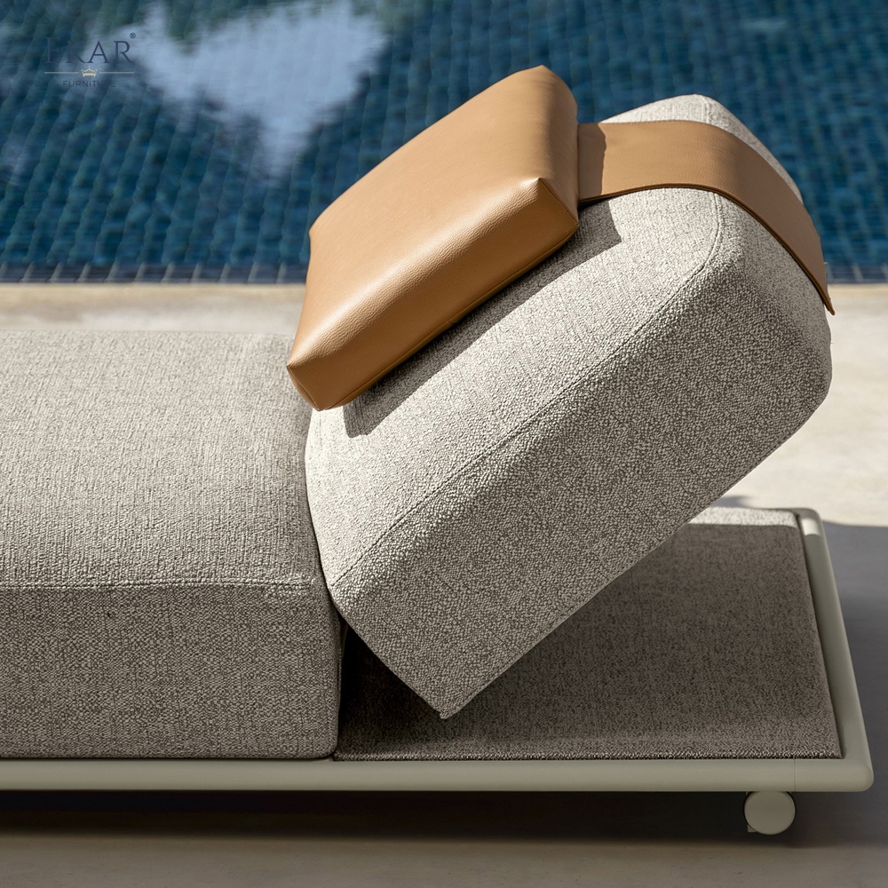 DRIFT Outdoor Sunbed | Modern Adjustable Backrest Pool Daybed | EKAR FURNITURE