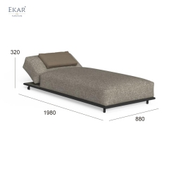 DRIFT Outdoor Sunbed | Modern Adjustable Backrest Pool Daybed | EKAR FURNITURE