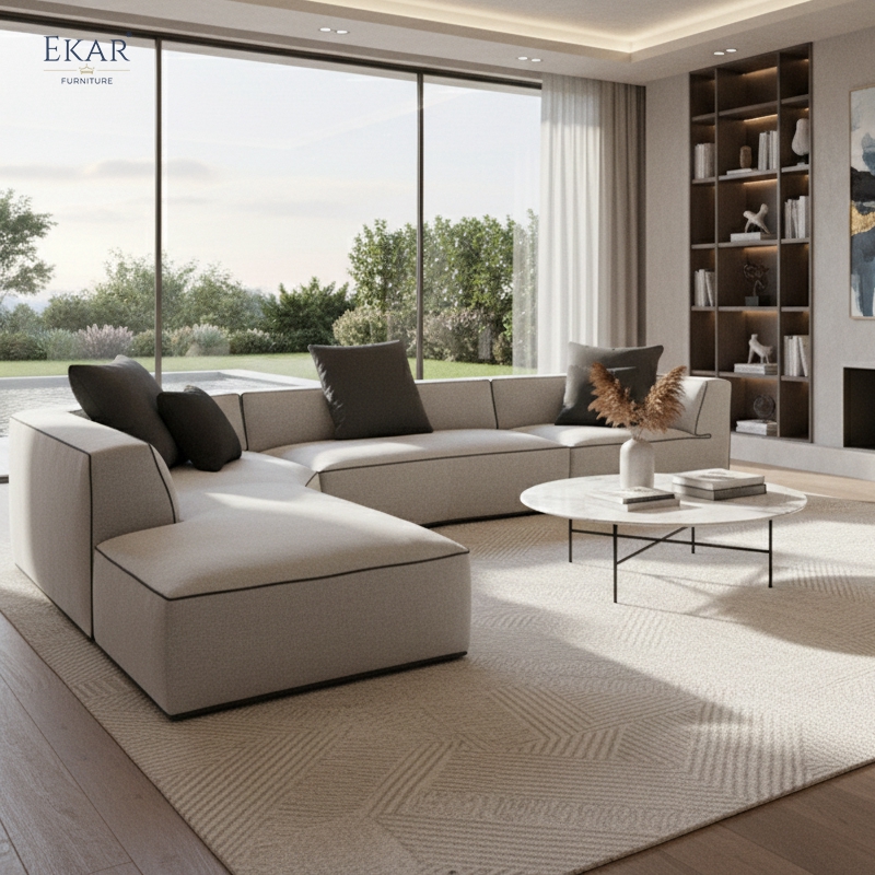Aura Linear Modular Sofa – A minimalist modular sofa from EKAR luxury living room furniture