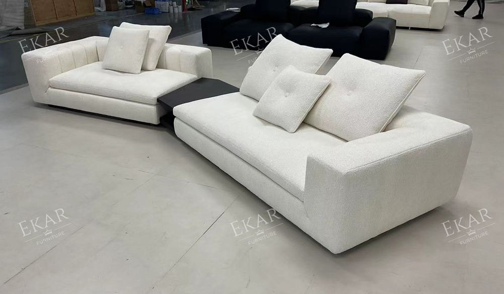 GROVE Modular Sectional Sofa | Minimalist Low-Profile Nubuck Leather Sofa | EKAR FURNITURE