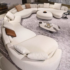 LUNAR Curved Modular Sofa | Large Boucle Sectional Living Room Sofa | EKAR FURNITURE