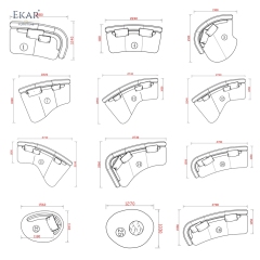 LUNAR Curved Modular Sofa | Large Boucle Sectional Living Room Sofa | EKAR FURNITURE