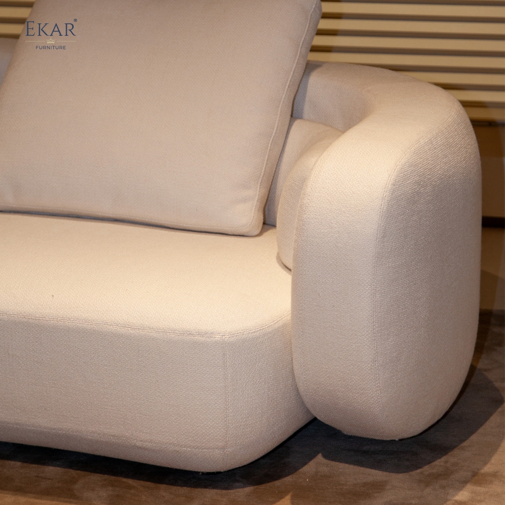 LUNAR Curved Modular Sofa | Large Boucle Sectional Living Room Sofa | EKAR FURNITURE