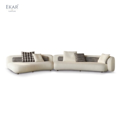 LUNAR Curved Modular Sofa | Large Boucle Sectional Living Room Sofa | EKAR FURNITURE