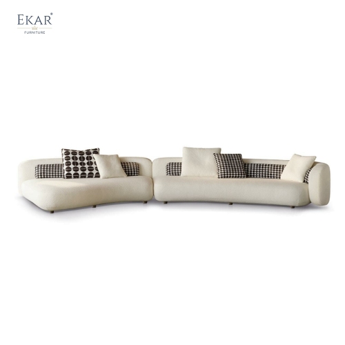 LUNAR Curved Modular Sofa | Large Boucle Sectional Living Room Sofa | EKAR FURNITURE