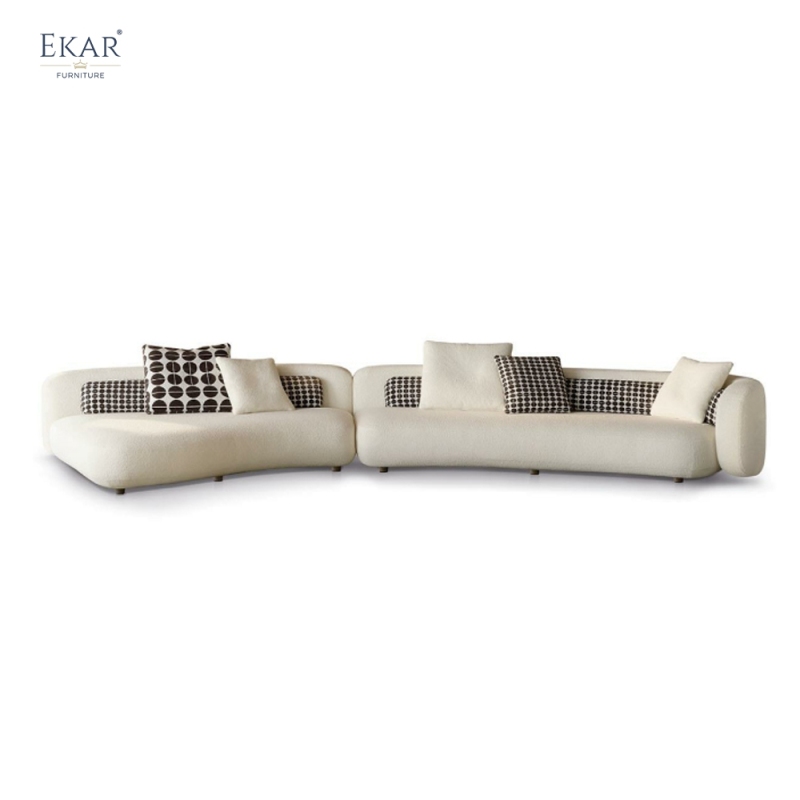 LUNAR Curved Modular Sofa | Large Boucle Sectional Living Room Sofa | EKAR FURNITURE