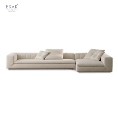 GROVE Modular Sectional Sofa | Minimalist Low-Profile Nubuck Leather Sofa | EKAR FURNITURE