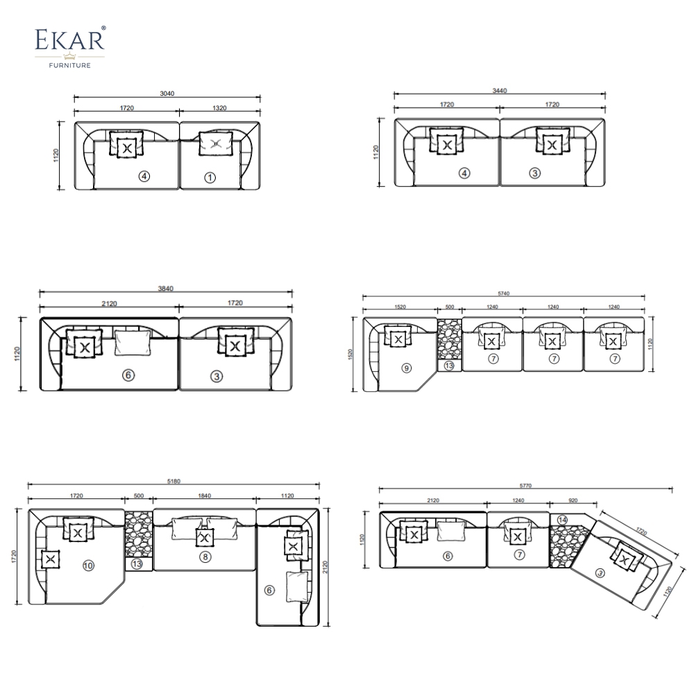 GROVE Modular Sectional Sofa | Minimalist Low-Profile Nubuck Leather Sofa | EKAR FURNITURE