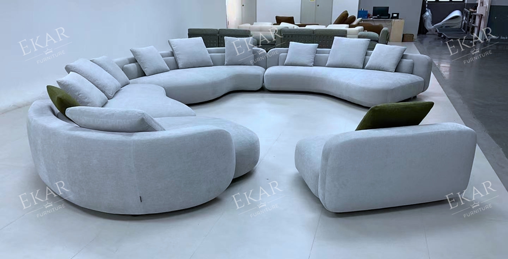 LUNAR Curved Modular Sofa | Large Boucle Sectional Living Room Sofa | EKAR FURNITURE
