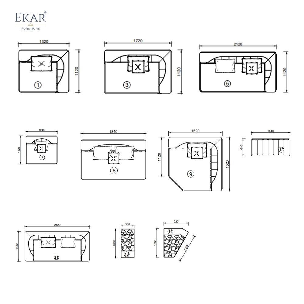 GROVE Modular Sectional Sofa | Minimalist Low-Profile Nubuck Leather Sofa | EKAR FURNITURE