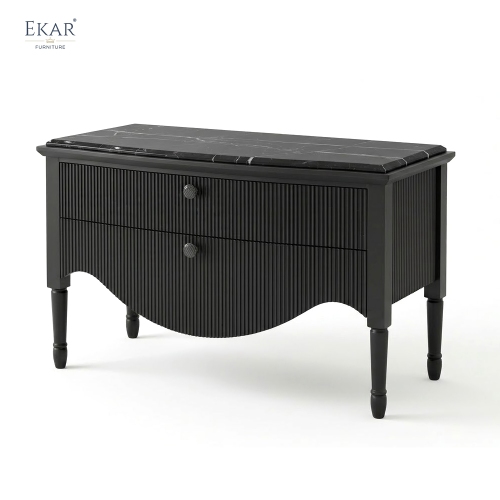 EKAR Vintage Ribbed Nightstand | Modern Retro Bedside Cabinet | Bedroom Furniture | EKAR FURNITURE