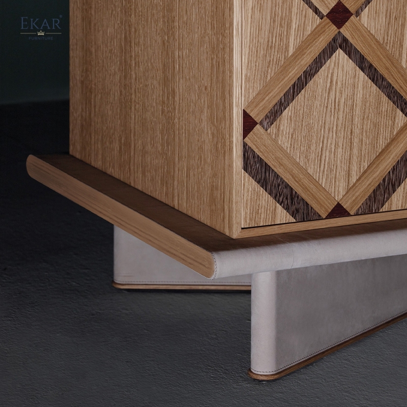 EKAR Lattice Solid Wood Sideboard Cabinet | Modern Art Deco Bedroom & Living Room Storage Cabinet