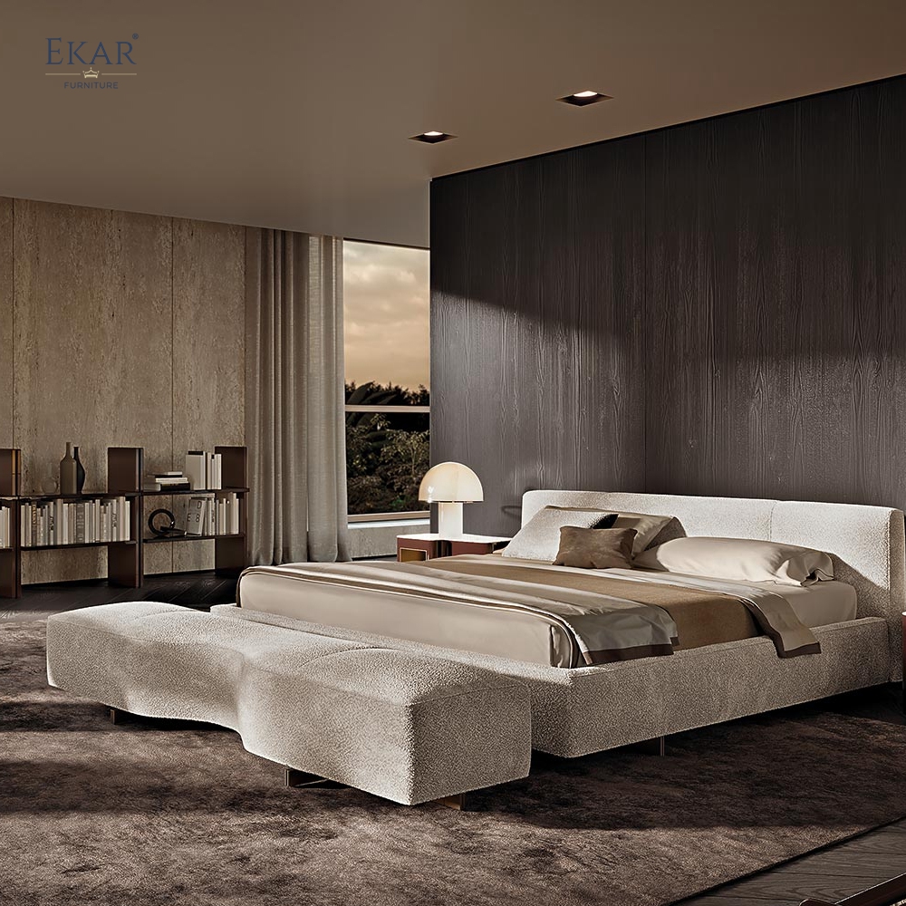 EKAR Wave Upholstered Bed End Bench | Modern Minimalist Bedroom Bench & Ottoman | EKAR FURNITURE