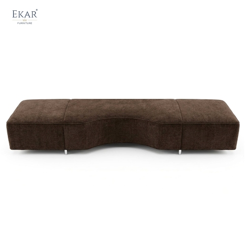 EKAR Wave Upholstered Bed End Bench | Modern Minimalist Bedroom Bench &amp; Ottoman | EKAR FURNITURE