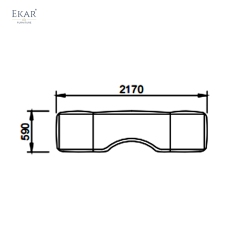 EKAR Wave Upholstered Bed End Bench | Modern Minimalist Bedroom Bench & Ottoman | EKAR FURNITURE