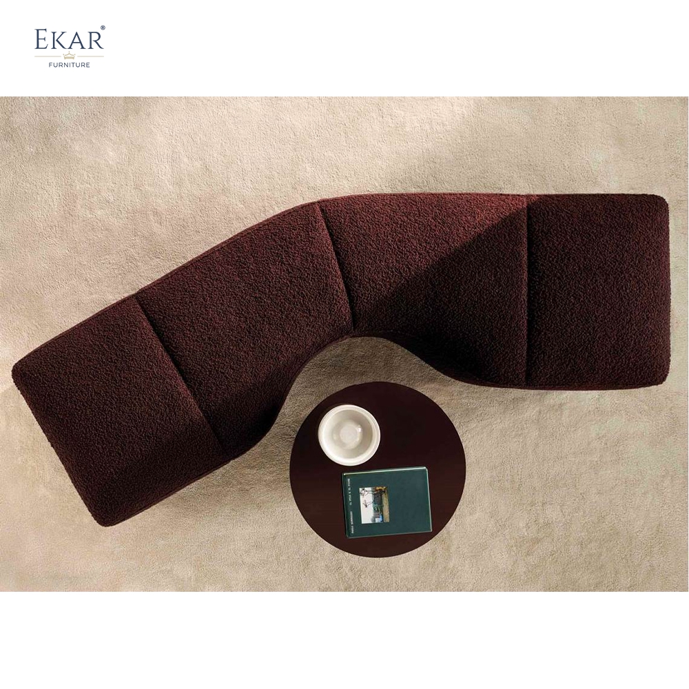 EKAR Wave Upholstered Bed End Bench | Modern Minimalist Bedroom Bench & Ottoman | EKAR FURNITURE