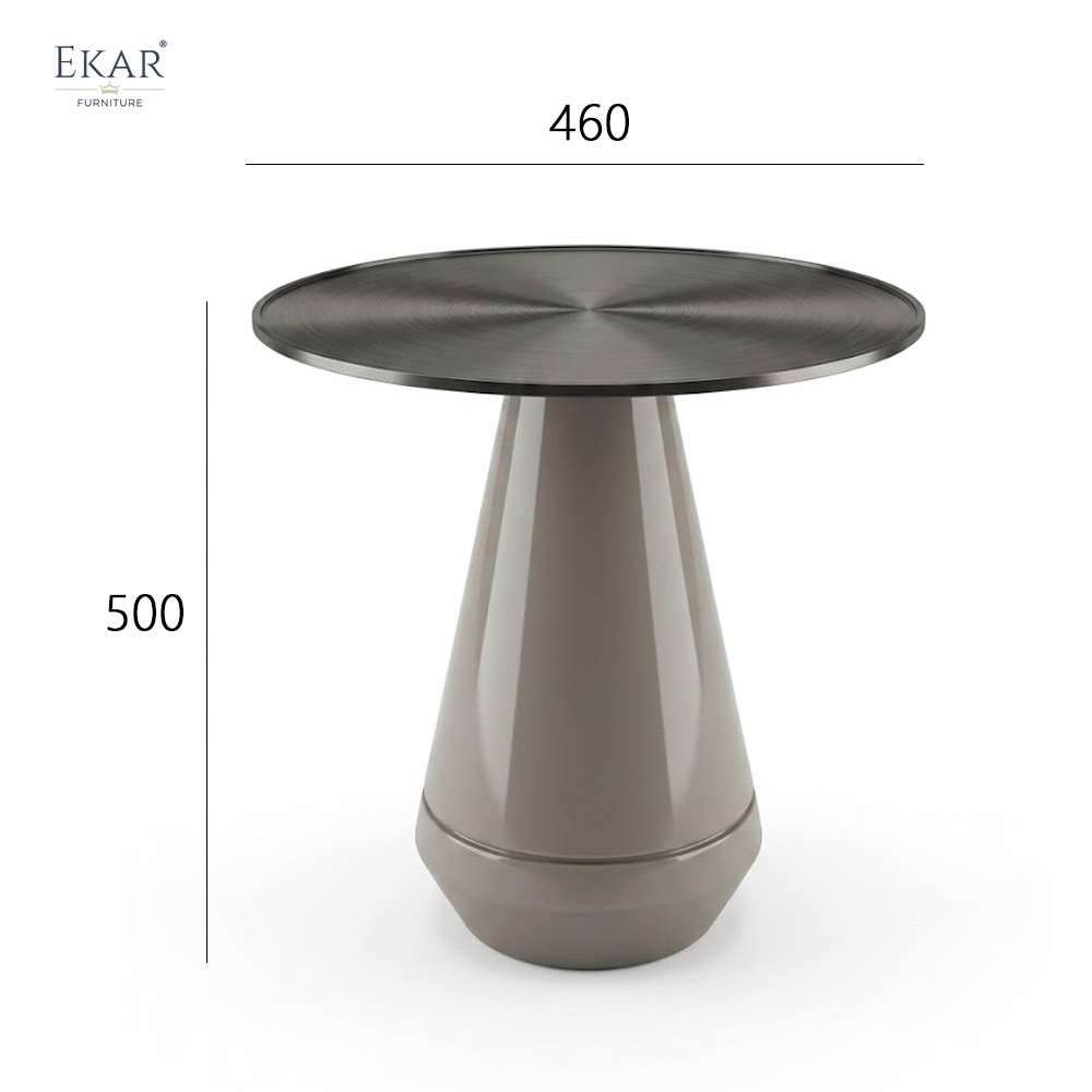 EKAR Modern Metal Pedestal Side Table | Minimalist Contemporary Accent Table for Living Room & Bedroom