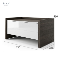 EKAR Pivot Minimalist Nightstand | Custom Solid Wood Bedside Table | EKAR FURNITURE
