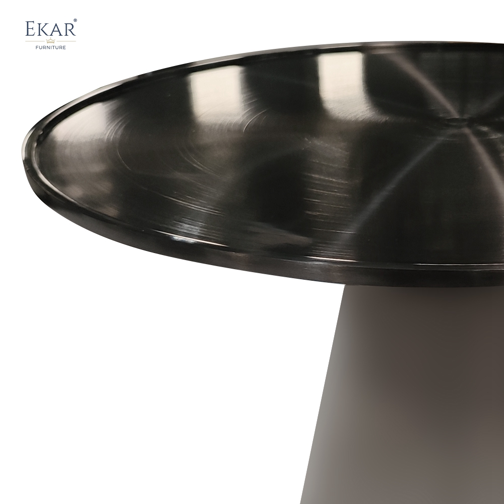 EKAR Modern Metal Pedestal Side Table | Minimalist Contemporary Accent Table for Living Room & Bedroom
