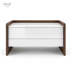 EKAR Pivot Minimalist Nightstand | Custom Solid Wood Bedside Table | EKAR FURNITURE