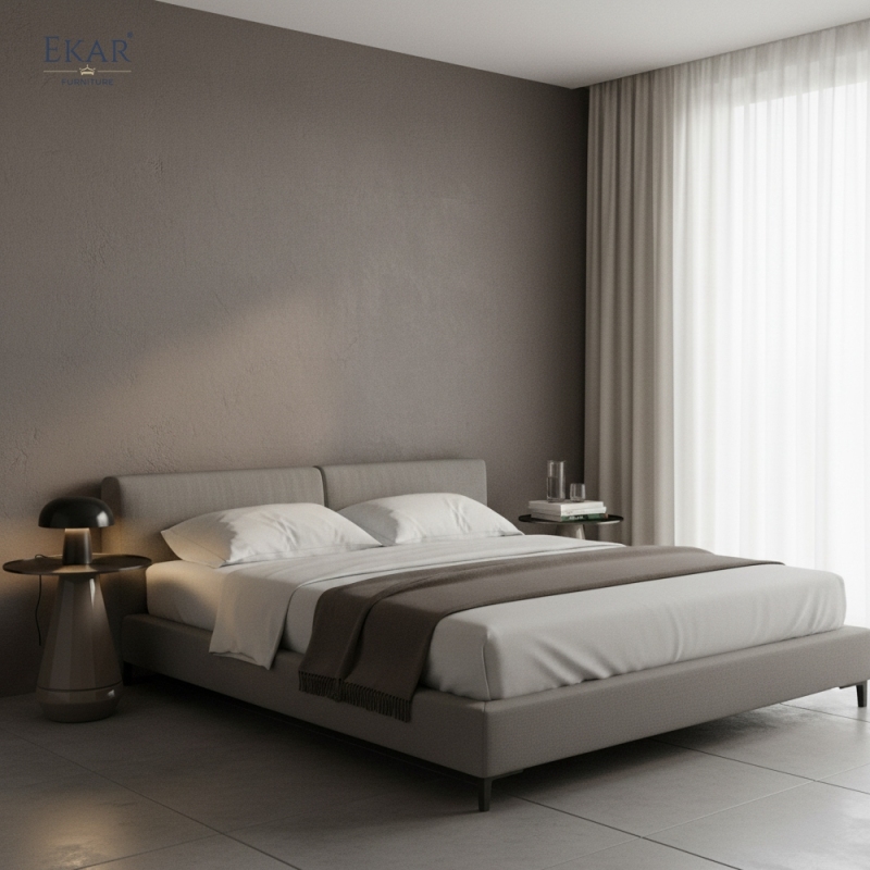 EKAR Modern Metal Pedestal Side Table | Minimalist Contemporary Accent Table for Living Room & Bedroom