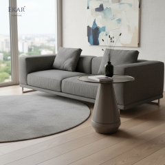 EKAR Modern Metal Pedestal Side Table | Minimalist Contemporary Accent Table for Living Room & Bedroom